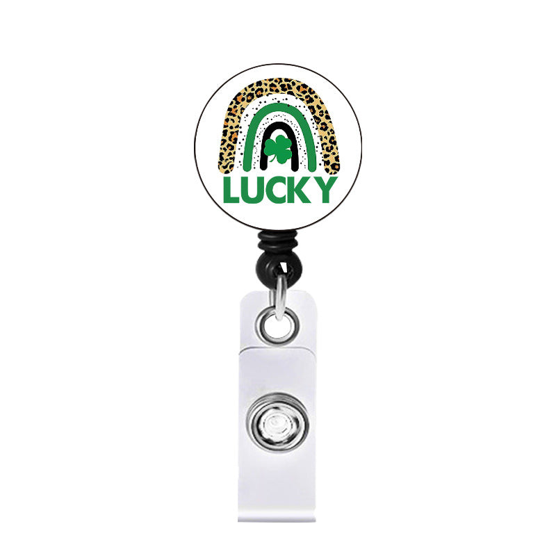 Wholesale Badge Reels Acrylic Rainbow Mental Health Retractable Keychain